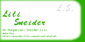 lili sneider business card